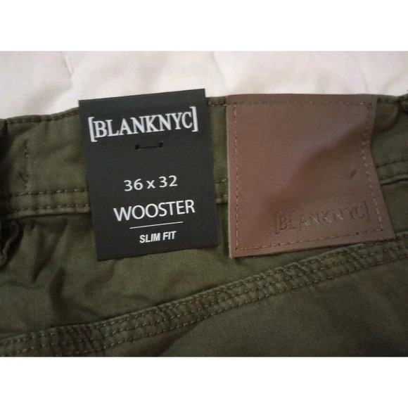 Blank NYC Wooster Pants Men’s Size 36x32 New Slim Fit Army Green Stretch Pants - Picture 6 of 7